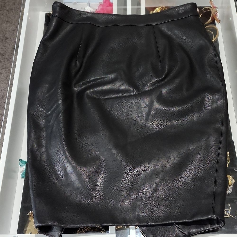 House of CB Black Asymmetrical Wrap Midi Skirt - Picture 6 of 6